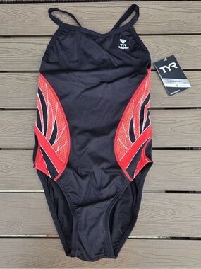 TYR Women's Durafast Elite Red/white/blue Valiance Diamondfit Swimsuit Sz 34 New